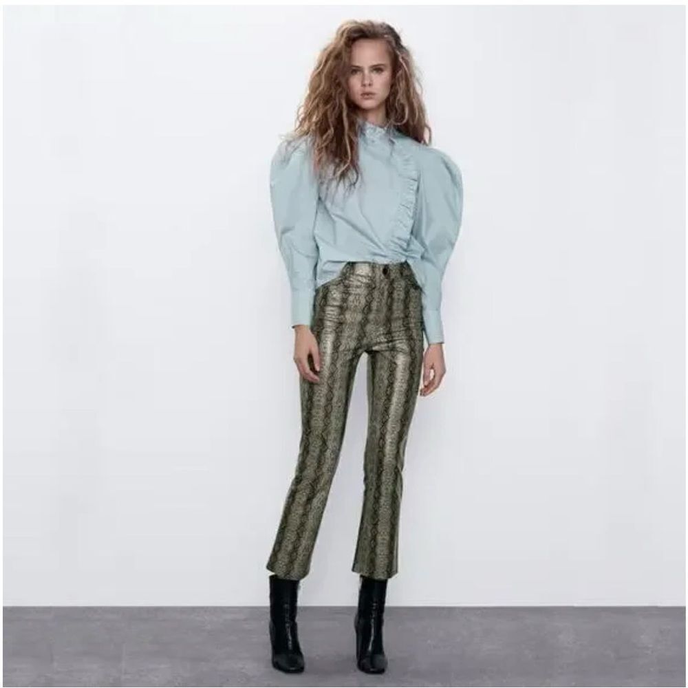 Zara Snakeskin Faux Leather Pants Size Small